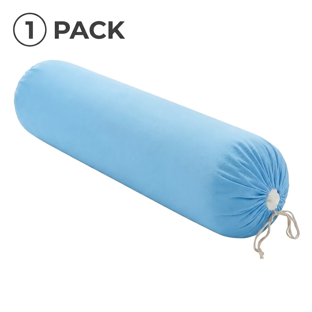 TEMU 1pc Solid Color Minimalist 106×35cm Light Blue Cylindrical Pillowcase, Rectangular Design Perfectly Fits Cylindrical Pillow Inserts, With