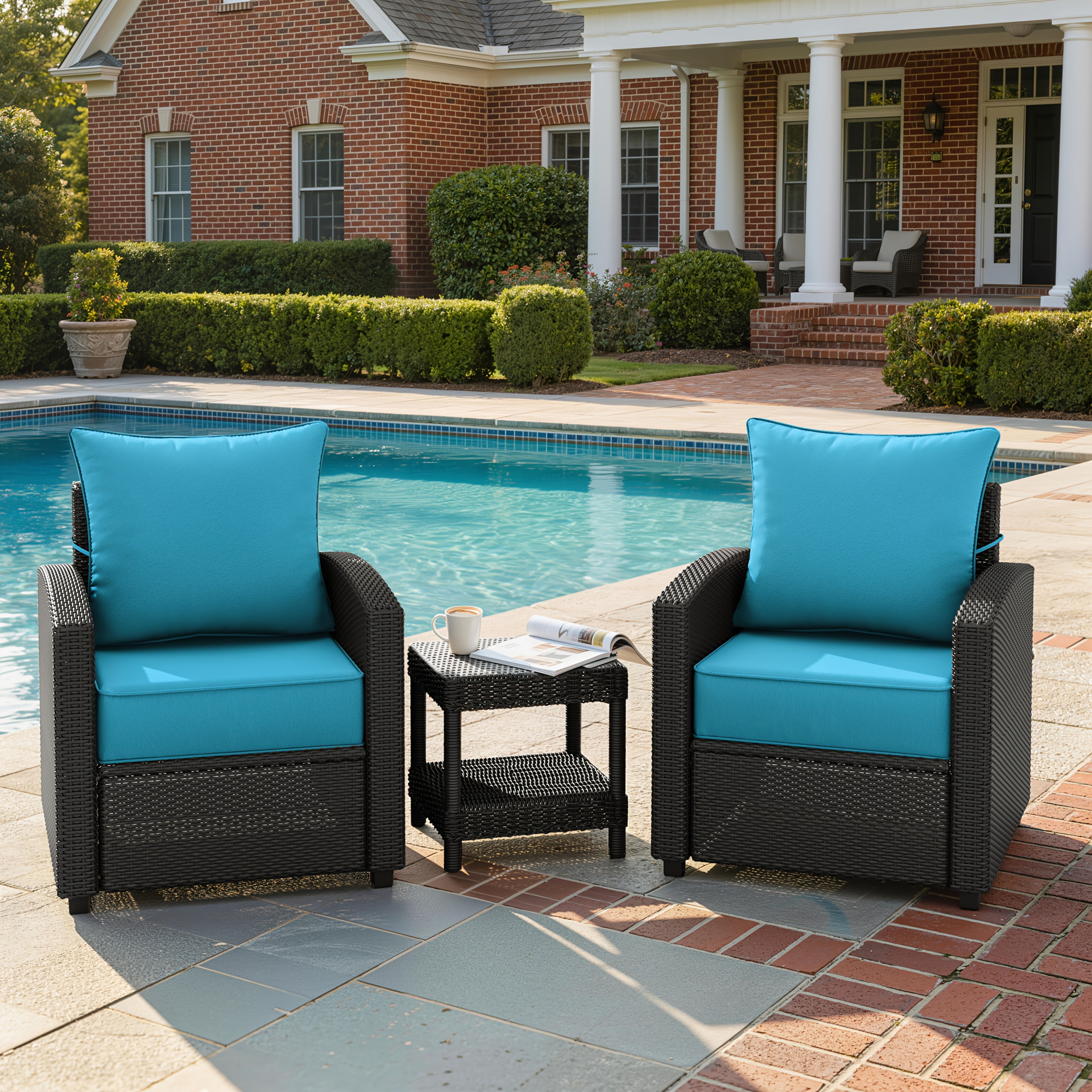 Outdoor Cushion Set of 1pc/2pcs/4pcs/6pcs - Thick 35D High-Density Foam Cushions Measuring 24*24*6.5 Inches, Featuring Quick Rebound, High Durability, And Easy Cleaning, Suitable for Outdoor Furniture Like Sofas And Patio Chairs