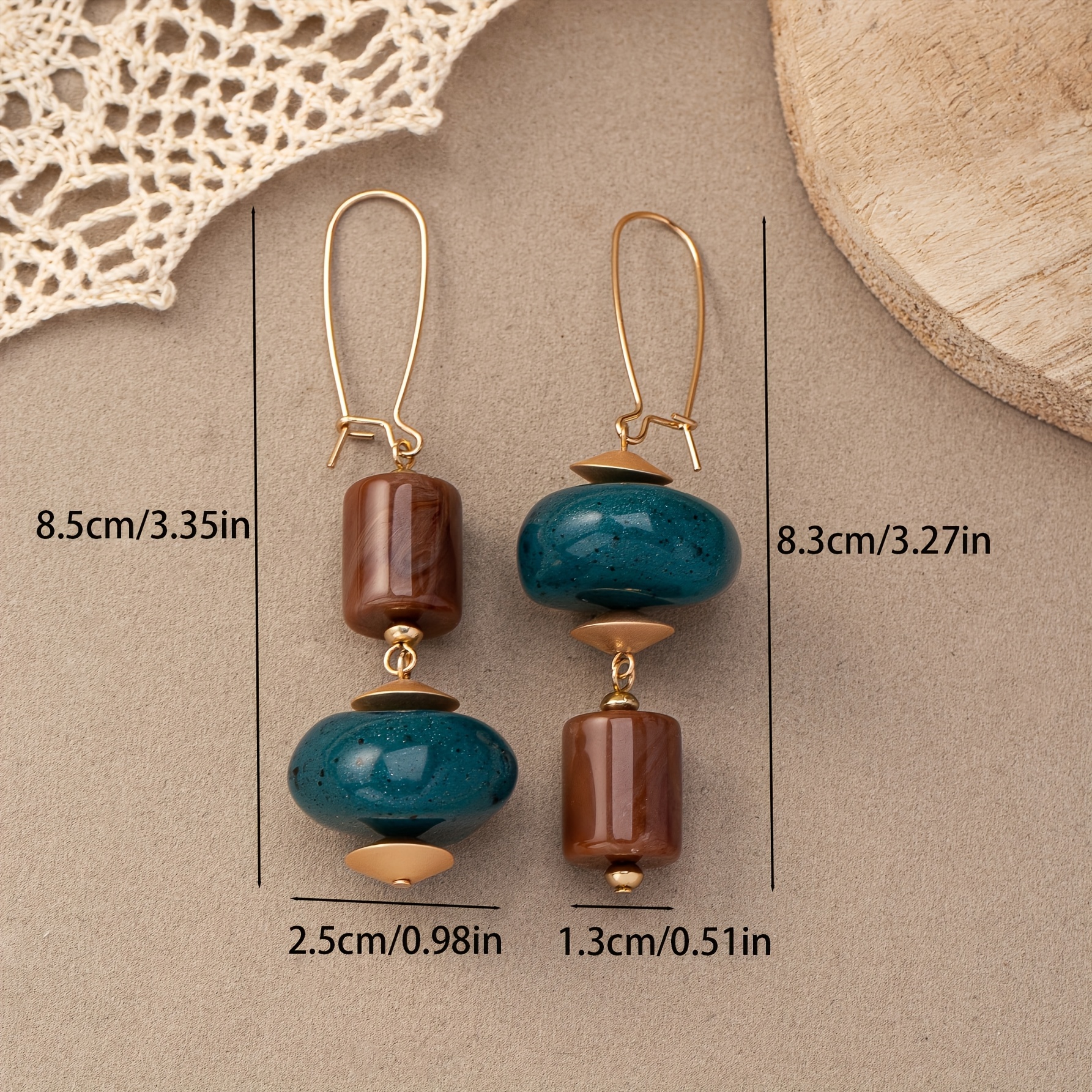 Women's Bohemian Asymmetrical Geometric Drop Earrings, High-end Fashion
