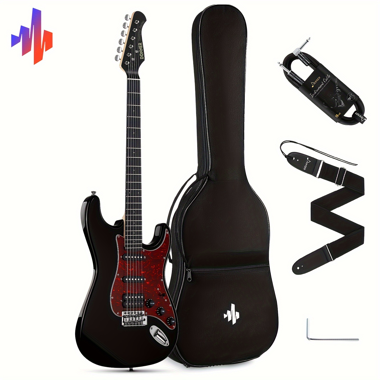 

Donner 39 Inch Electric Guitar, Dst-200 Stylish Electric Guitar For Beginner & , Split System, , Cable, Strap