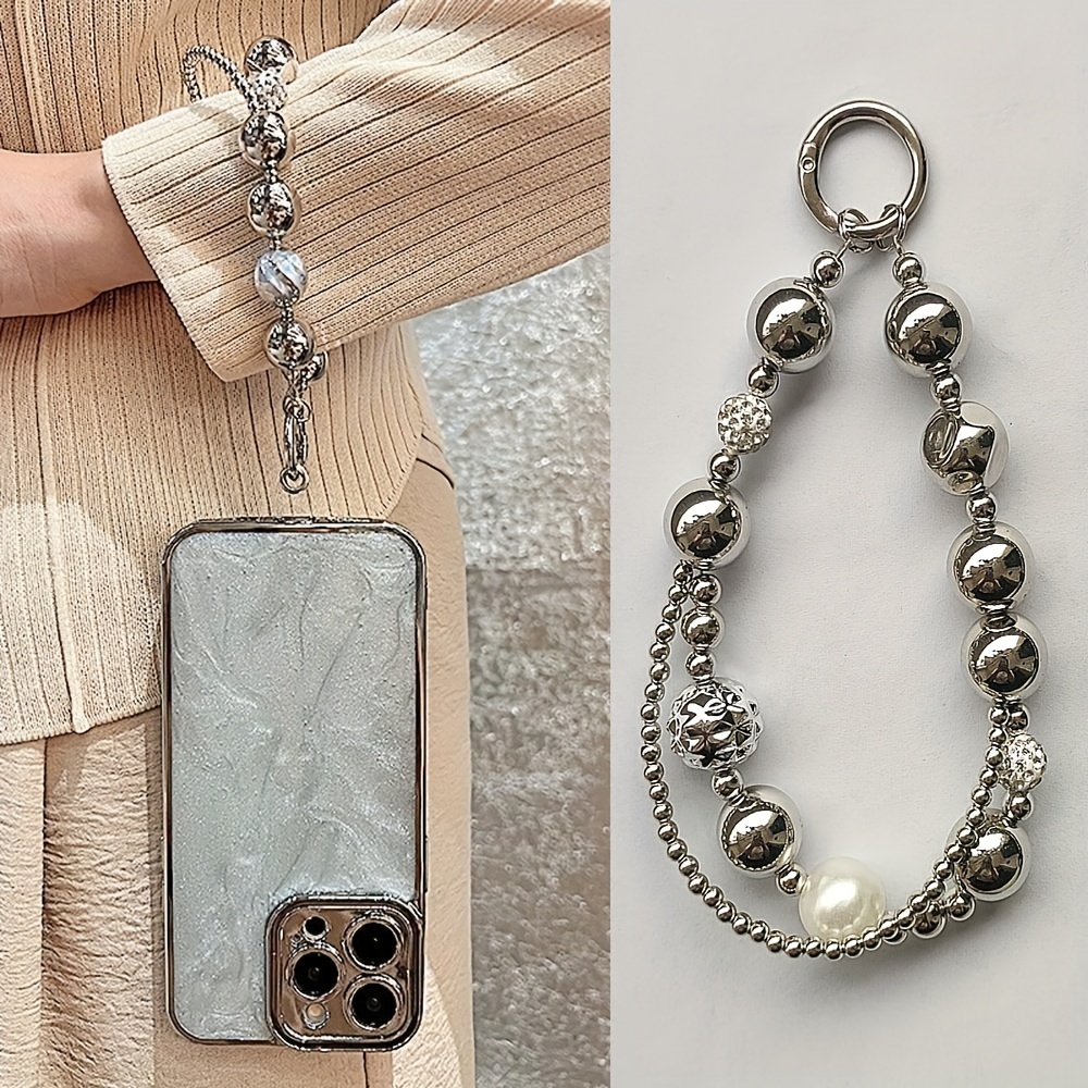 

Small Pearl Meteorite Wristband Chain Rope Suitable For Mobile Phone Case High-end Goddess New Pendant Mobile Phone Chain