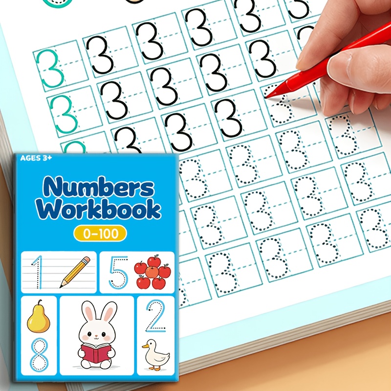 Number Practice Book: Exercises For Numbers 0 To 100, Children's Math Learning Workbook, Number Recognition And Pencil Control Training, Kindergarten Writing Course Handwriting Practice Notebook
