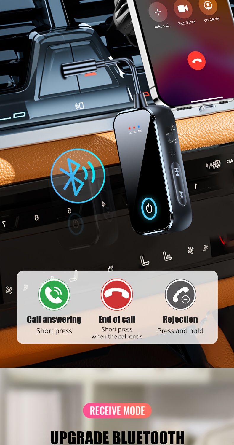 2-в-1 Bluetooth 5.4 Аудио Приемник Предавател, HiFi Стерео Безжичен Адаптер, 3.5mm AUX с Микрофон, Подходящ за Кола, Самолет, Телевизор, Компютър, Говорители