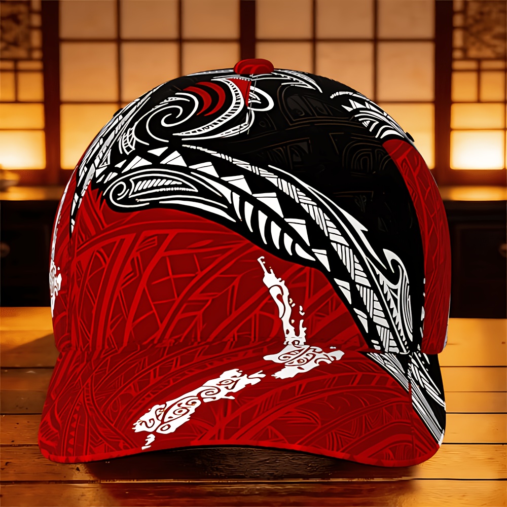 TEMU 1pc With Maori Land Patterns Print Adjustable Snapback With And Lightweight Streetwear Dad Hat For For Women Men