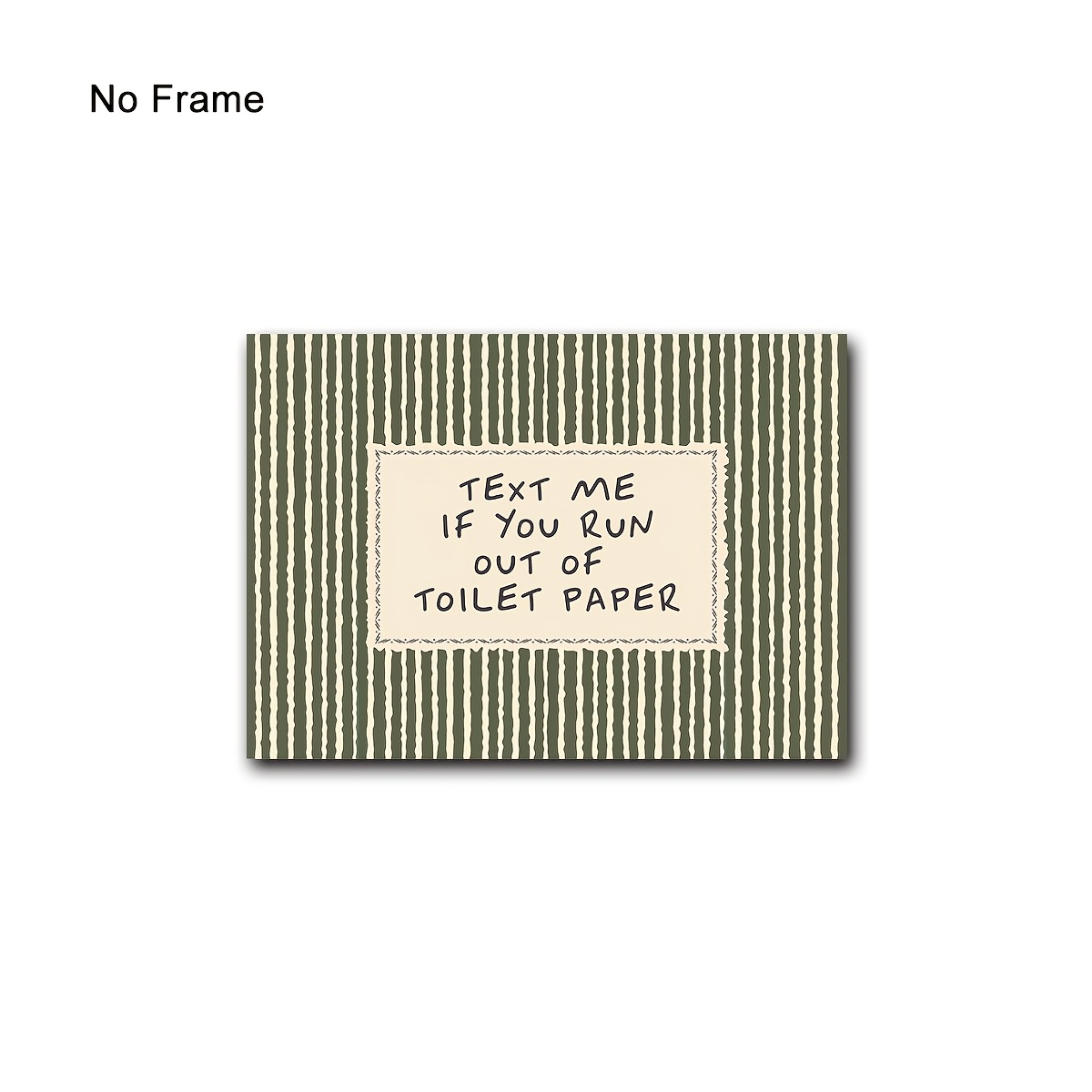 TEMU 2d Flat, 1pc Of Toilet Paper Quote Print, Funny Bathroom Wall Art, Farmhouse Vintage Green Striped Decor, Minimalist Home Decor, Above Toilet