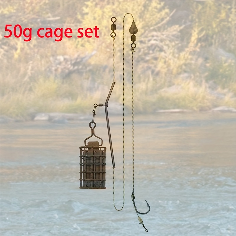 Image of Carb Fishing Bait Cage Set, 30g/40g/50g Bait Cage With Hair Rigs
