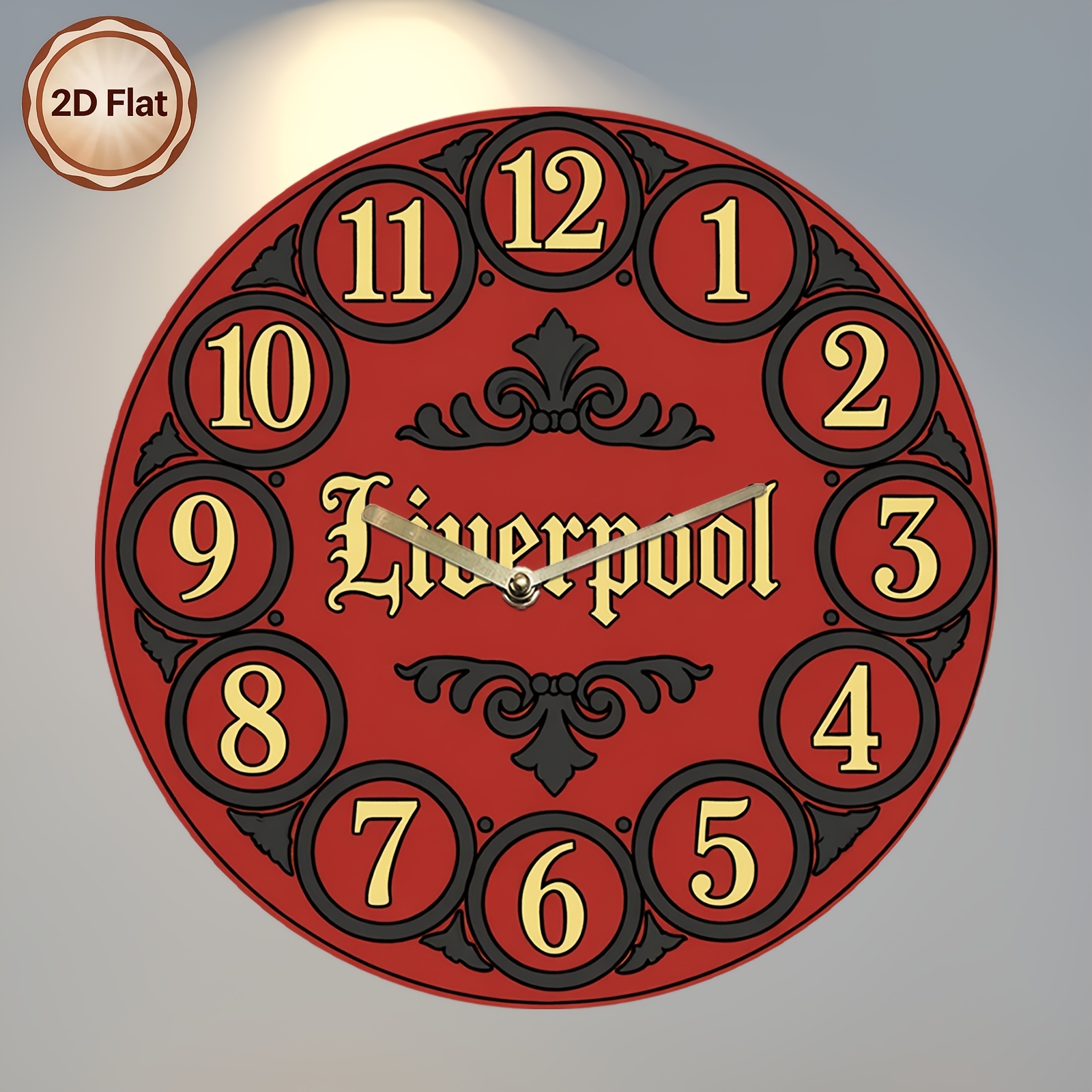 TEMU 2d Flat 1pc Wall Clock, Vintage Style Round Clock, Ideal For Decorating Living Room, Bedroom, Home Office, Dining Room, Entryway, Café & Bar, 2d