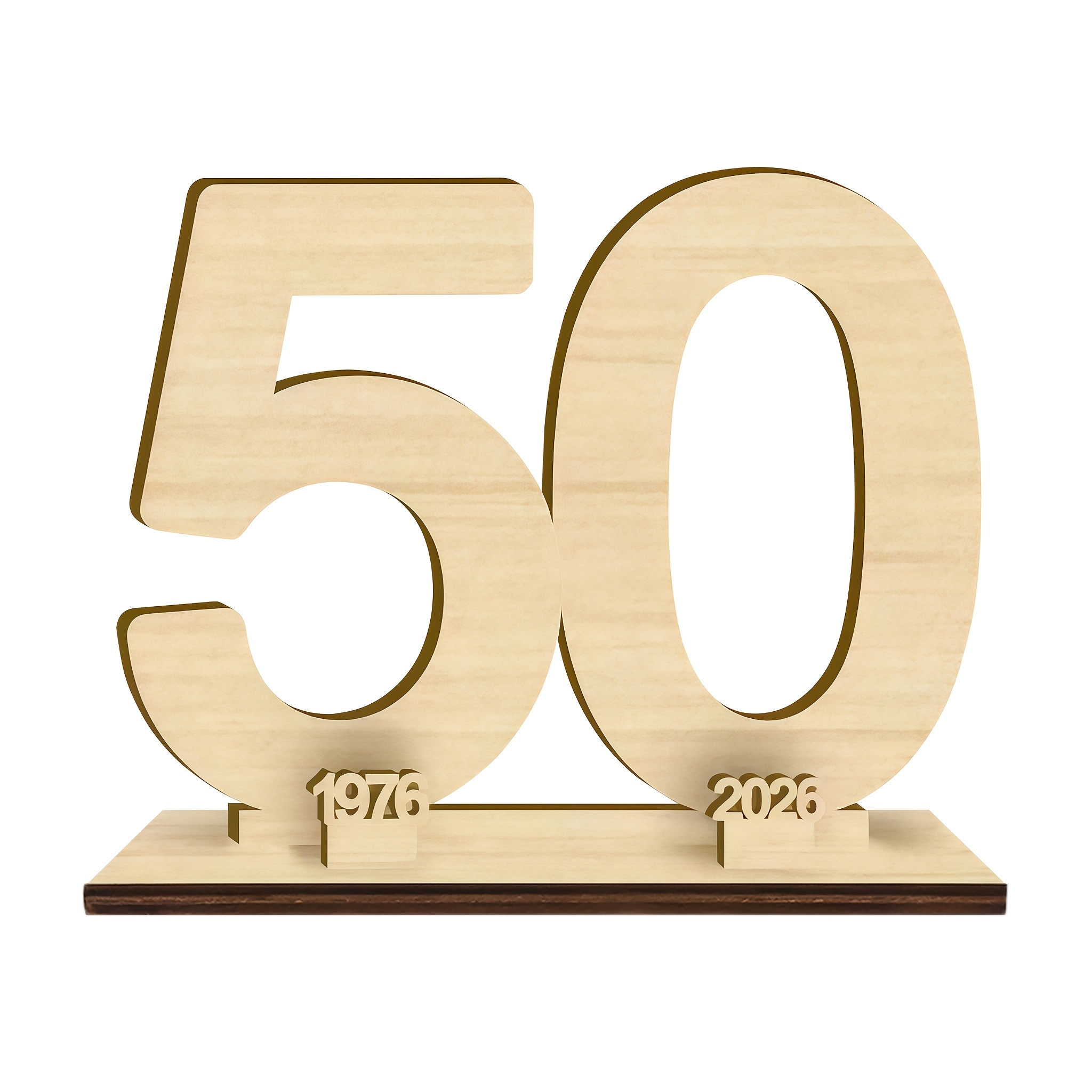 Image of 1pc Of Wooden Message Board, Guest Book For Birthdays, Desktop Decoration For Parties, Handwritten, Features 50 For The Year 2026, Perfect For Birthdays, Milestones, Anniversaries, Year Commemorations