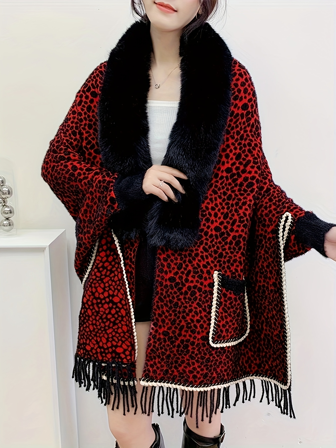 Knitted Cardigan Fuzzy Leopard Cardigan All Love Fuzzy Eyelash