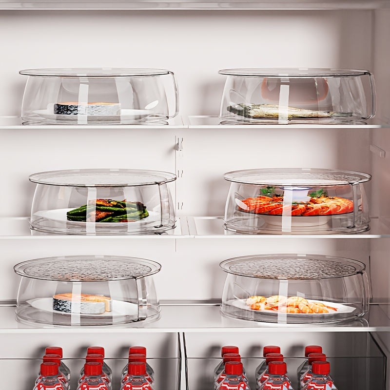 Heat Resistant 200°C Transparent Microwave Splash Guard Cover, 360° Splash-Proof Insulated Plastic Protector for Food, Stackable and Easy to