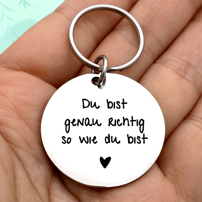 Gift For Her/him Gift For Herhim Motivational Keychain Featuring A German Saying, Ideal For Presents, Celebrations, And Daily Inspiration Made Of&halloween,school