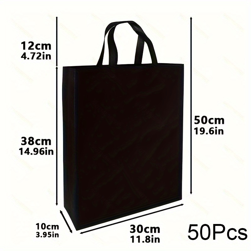 50pcs Sacs de Courses Réutilisables avec Poignées - Couleurs Assorties, Tissu Non * *, Parfaits pour le Shopping &amp; *