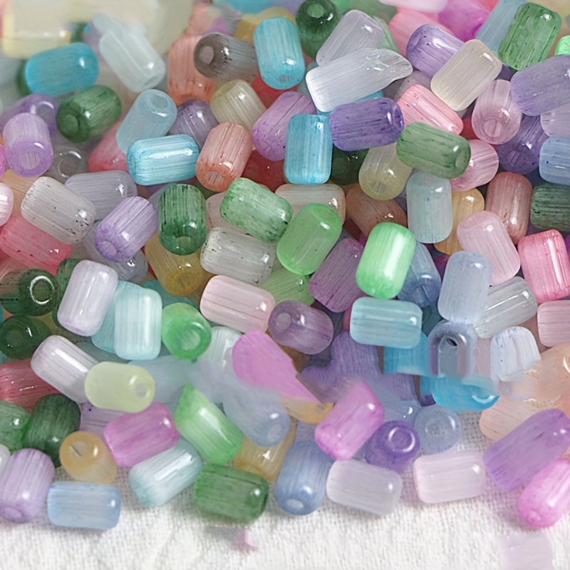 66 High-quality Multicolor Date-shaped Glass Beads 4x6mm - Glossy Finish, Diy Craft Jewelry Material, Suitable For Bracelets, Necklaces, Earrings - Decorative Beads, Jewelry Making Accessories