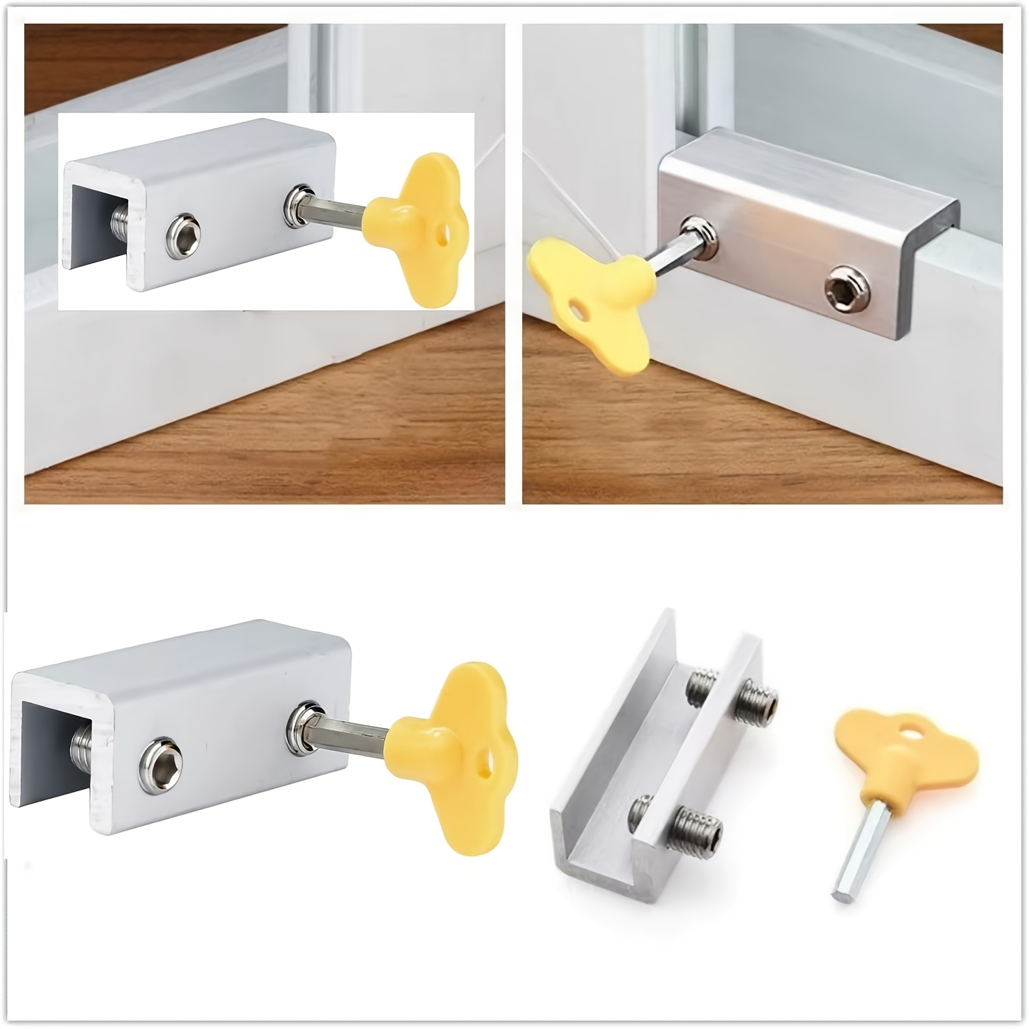 Sliding Window Locks with Key, Aluminum Alloy Security Lock
