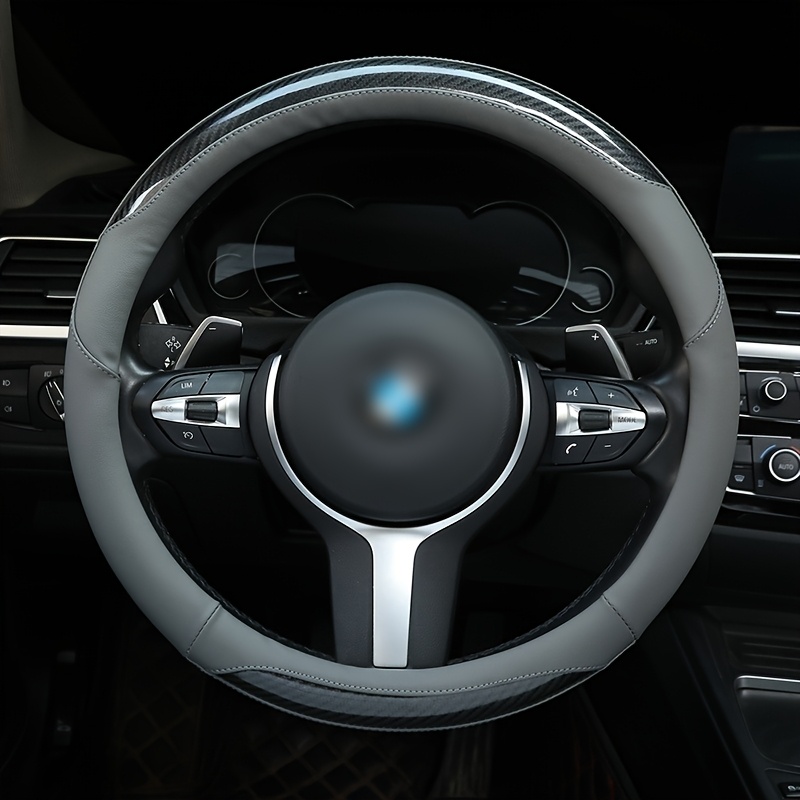 universal standard size carbon fiber steering wheel cover 14 1 2 15 breathable ultra fine microfiber leather steering wheel cover for women with  