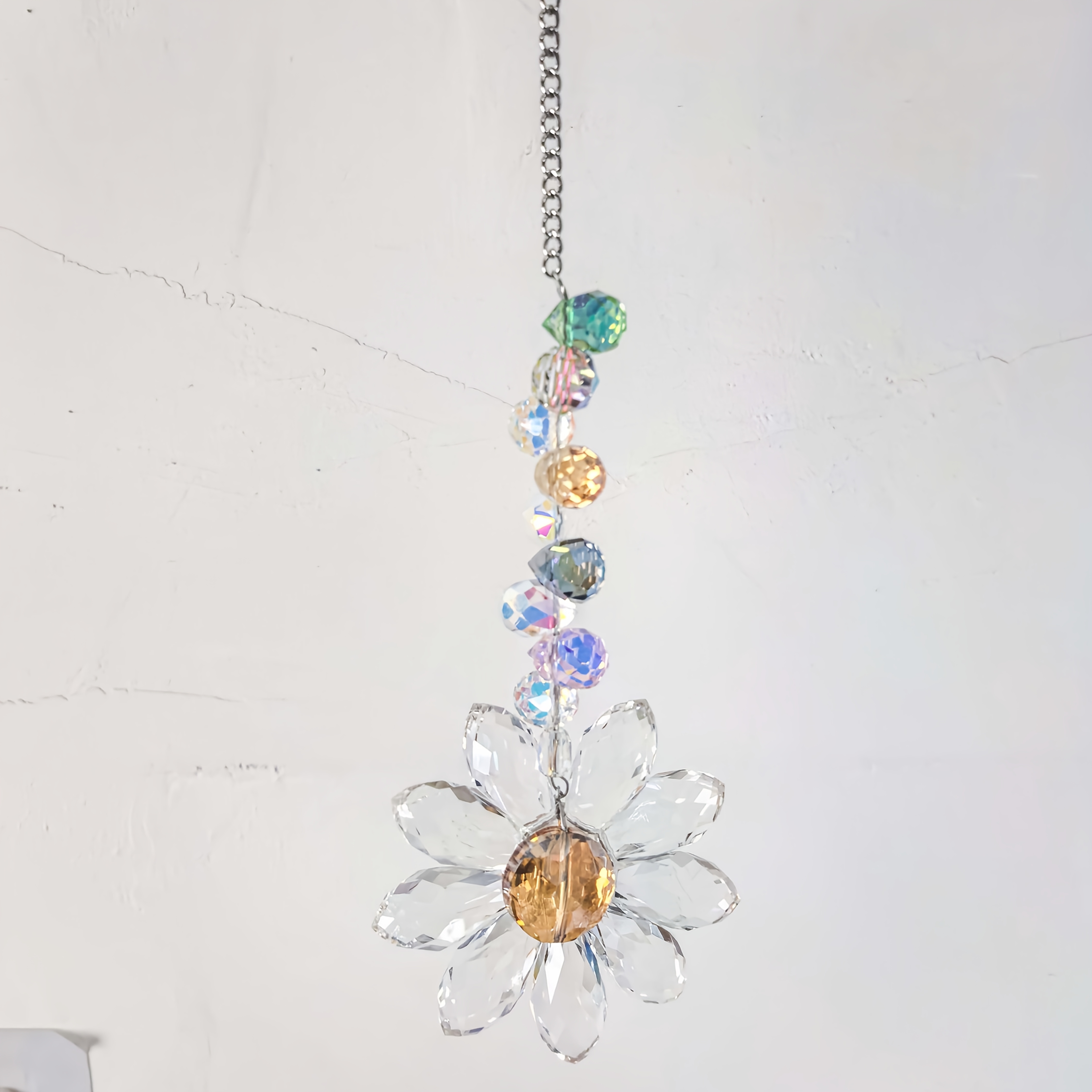 1pc Crystal Sunflower Suncatchers Hanging Ornaments, Sun Catchers Indoor Window Outdoor Patio Garden Decor Gifts