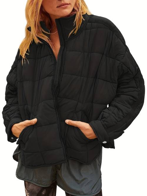 dames lichtgewicht puffer jas - lange mouw, volledige ritssluiting, capaciteit, warm & stijlvol voor herfst/winter, blonde haar ontwerp, casual buitenkleding | stijlvolle puffer jas | gevulde jas