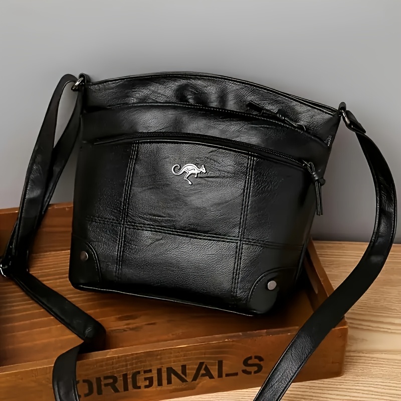 TEMU Crossbody Bag Women's Elegant Solid Color Crossbody Bag, Retro Style Large Capacity, Multiple Pockets, Lightweight Quilted Crossbody Commuter ,