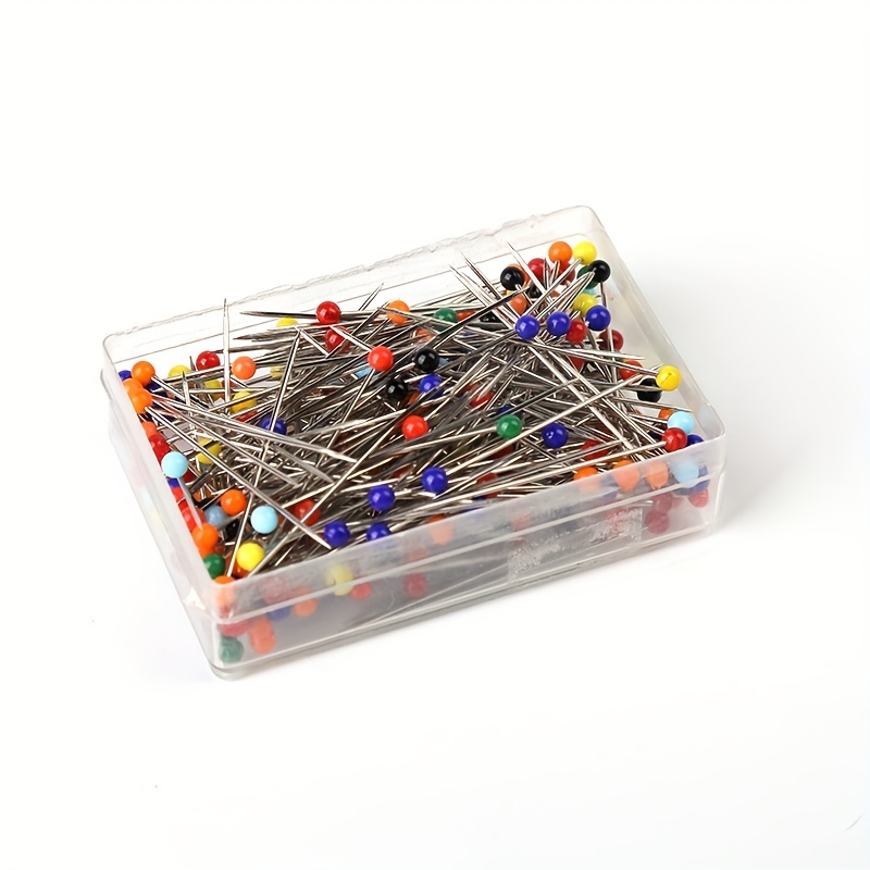 

250/500pcs Pins With Head, 38/32mm Stainless Head Pins, Heat Resistant Fine Needles For Sewing, Quilting And Crafts, Jewelry Making