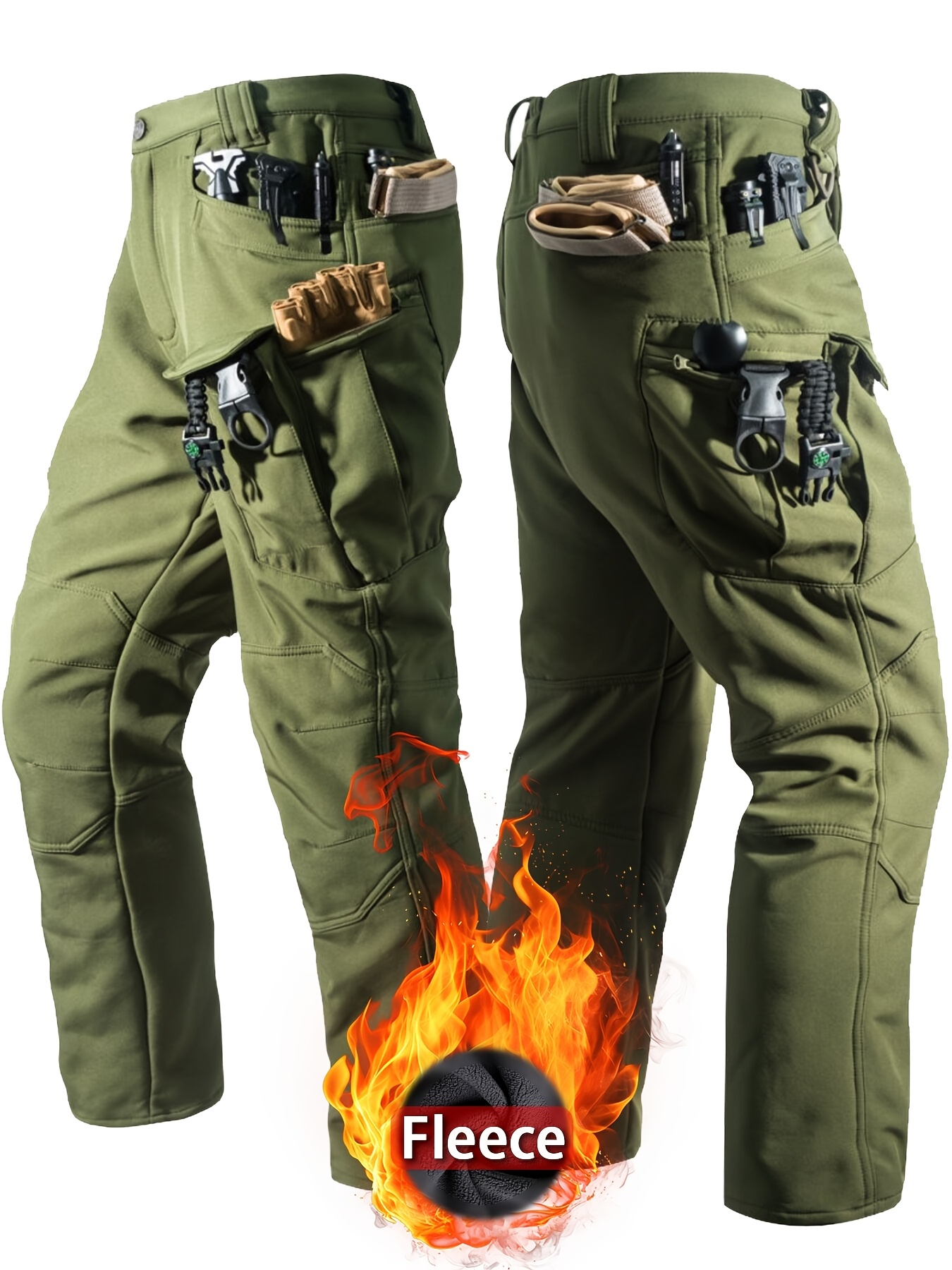 Pantalones Cargo Para Hombre - Cómodos Y Elásticos | Ideal Para Invierno Y Montaña | Con Bolsillos Y Cordón Ajustable