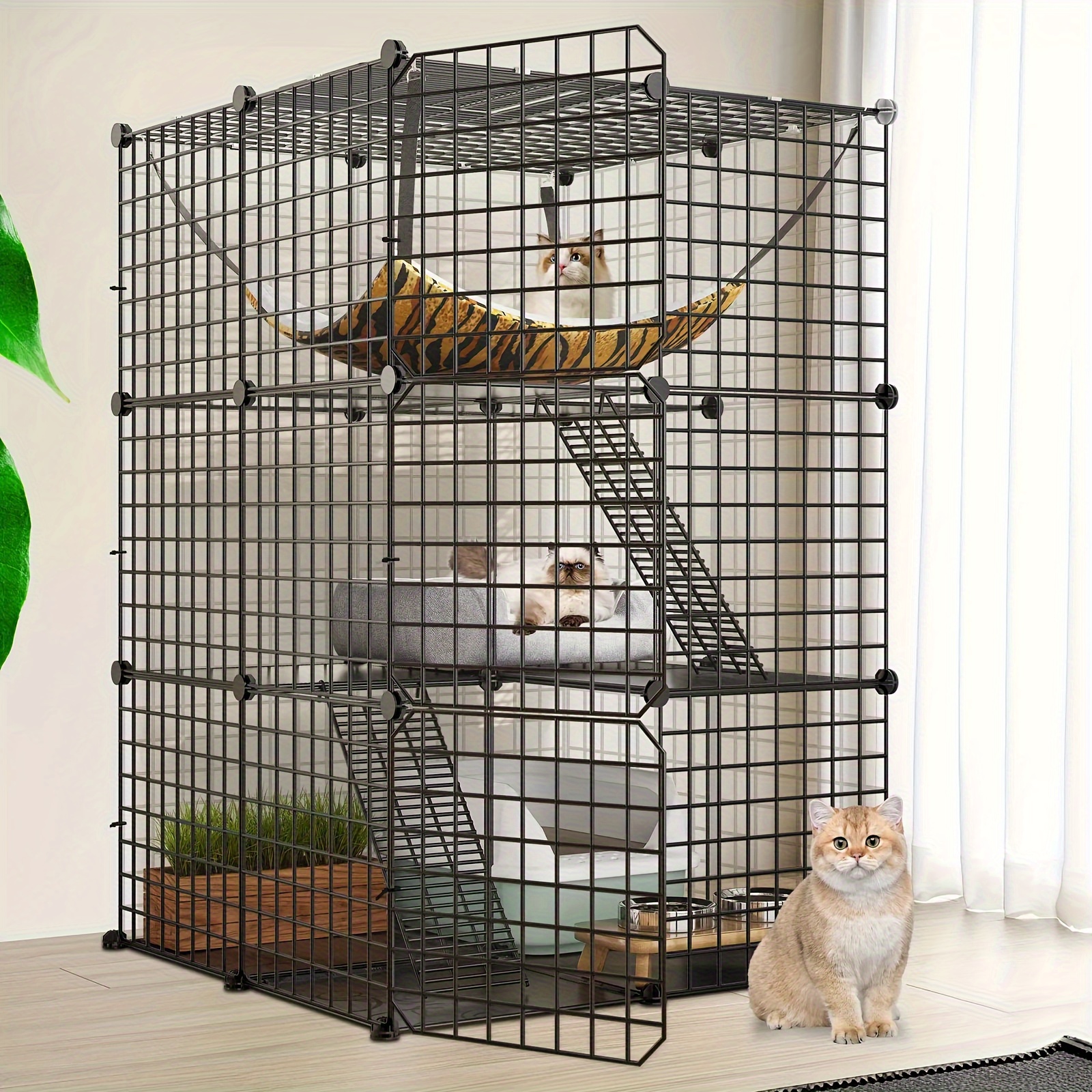 

3 Tiers Cat Kennels Pet Cage Cat Cage Indoor Cat Diy Pet Cage Cat Metal Playpen