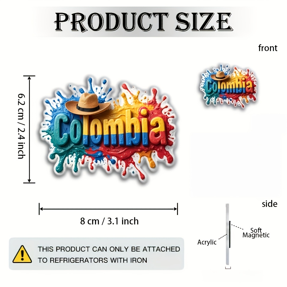 TEMU [Activación] 2D 1 pieza 2D Impresión Imán de Refrigerador Pegatina Decorativa Pegatina de Refrigerador Colores Brillantes y Duraderos, Decolora