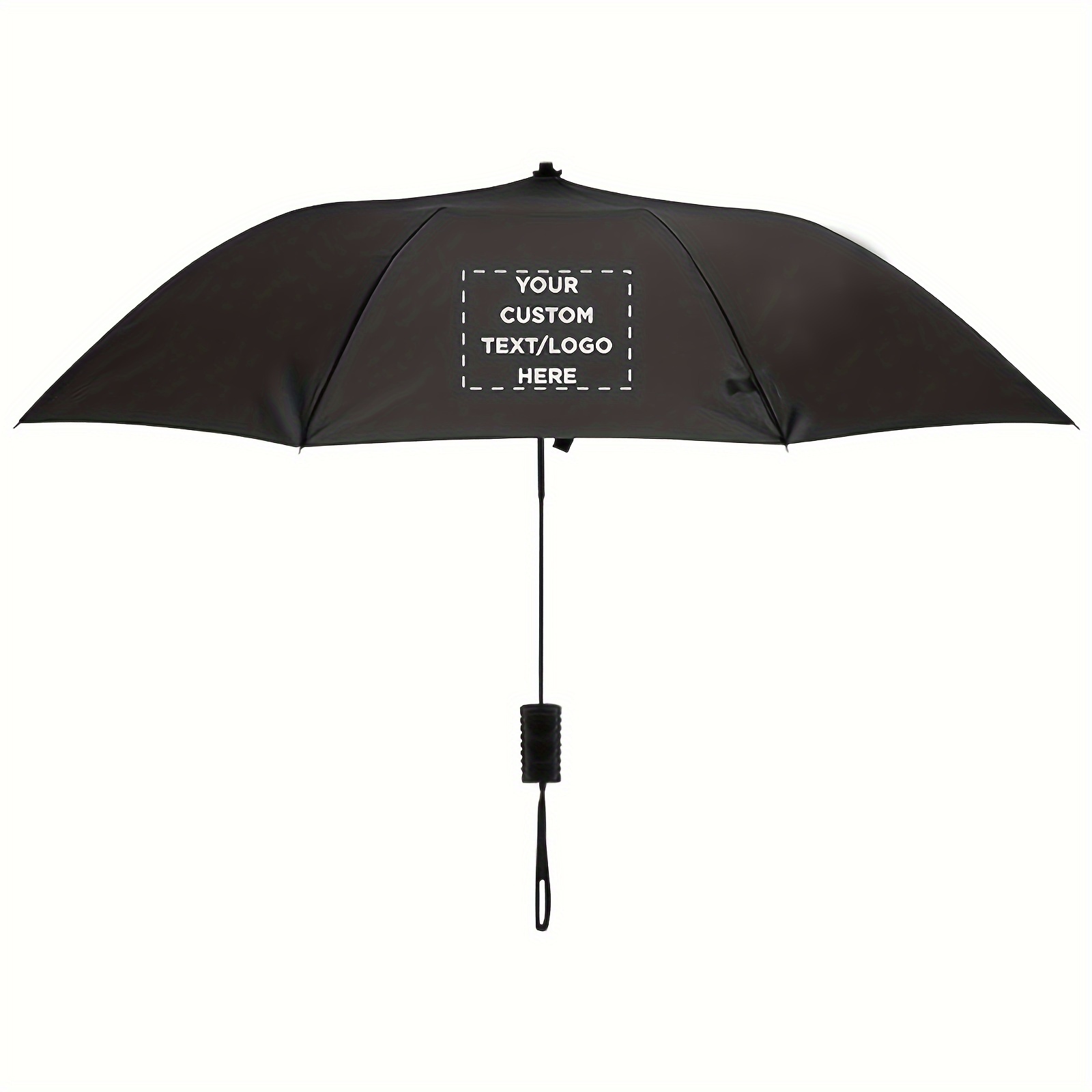 

Image Customization, Customized Print Solid Color Small Compact Lightweight Manual Folding Umbrella, Black/blue, Sunscreen Rainproof Dual-use