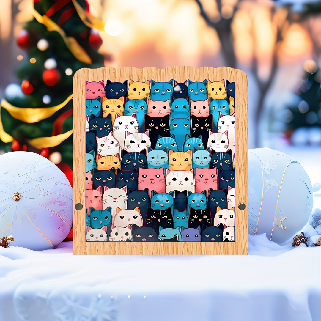 

Colorful Hundred Cats, Super Puzzle, Christmas, New Year Gift, High Difficulty Adult Puzzle, Irregular Wooden Puzzle, A Good Gift For Friends And Lovers