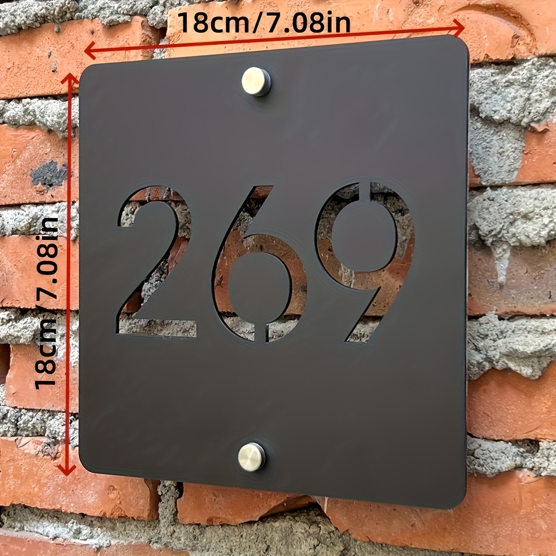 TEMU Plaque de numéro de ajourée personnalisable, plaque de porte murale, plaque numérotée murale personnalisée avec vis en acier inoxydable