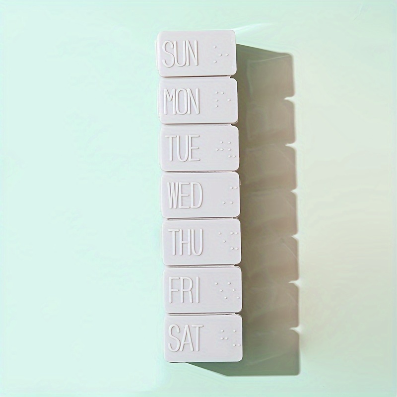 1pc Portable Weekly -compartment Pill Box Long Strip Type Carry-on 7 Days Pill Box 7 Compartment Dispensing Pill Storage Box