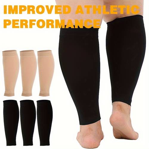 3pair set plus size compression calf socks for men and women 20 30mmhg compression sleeves footless pressure socks for runners 3xl 7xl