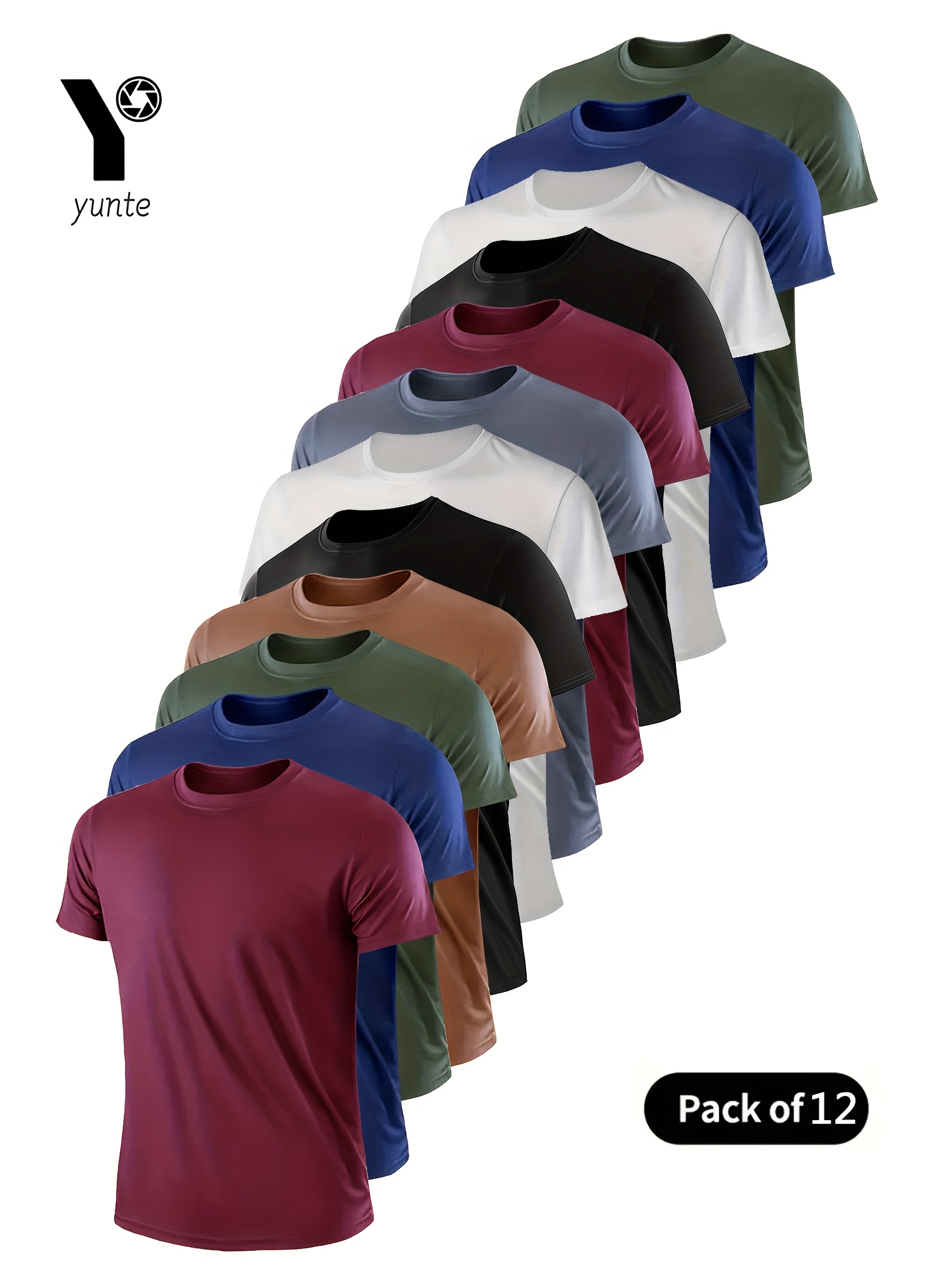 12pcs red navy   red navy military mixed colors mens quick dry t shirts breathable sweat absorbent round neck tees for gym fitness running lightweight comfortable training shirts with   graphic sweat resistant red tibetan military card black white gray red black white tibetan military 0