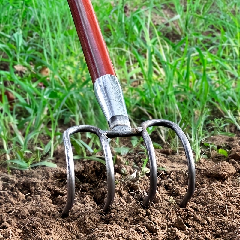 E-shop Hochleistungs-Gartenaufschieber aus Stahl mit rotem, ergonomischem Griff - Vielseitiges Werkzeug für Gartenarbeit, Unkrautjäten und Pflügen -