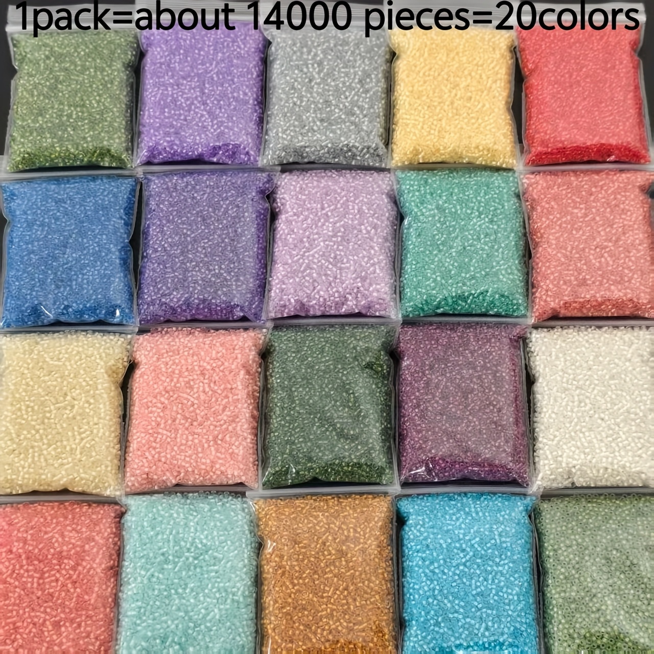 TEMU 14 000 pièces de perles en verre de 1,8 mm, lisses et résistantes à l', couleurs. pour la création de bijoux, bracelets ethniques élégants, et