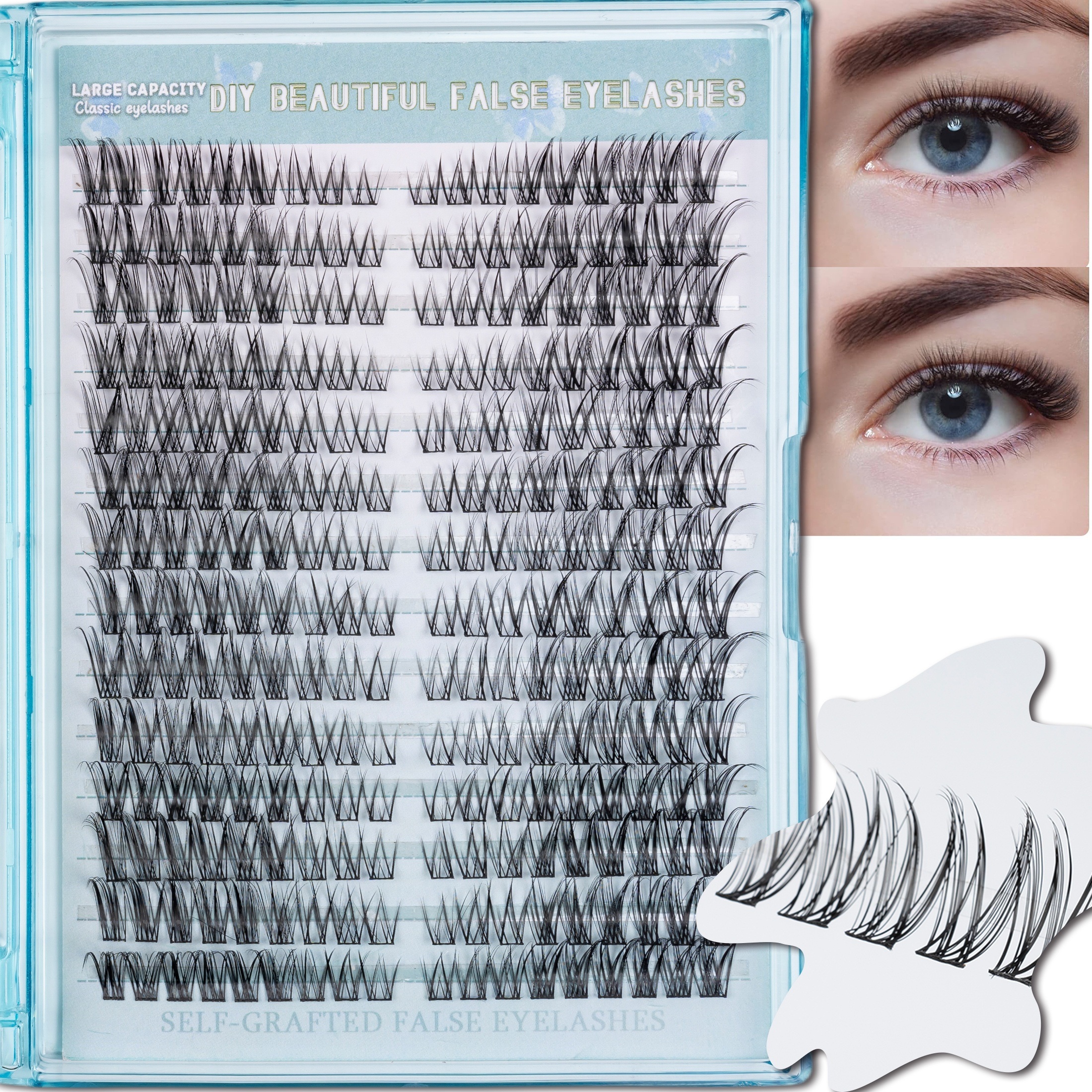 Image of 14 Clusters 252pcs Eyelash Extension Cluster False Eyelashes 3d Effect Personal Natural Eyelash Set Home Lash Extension