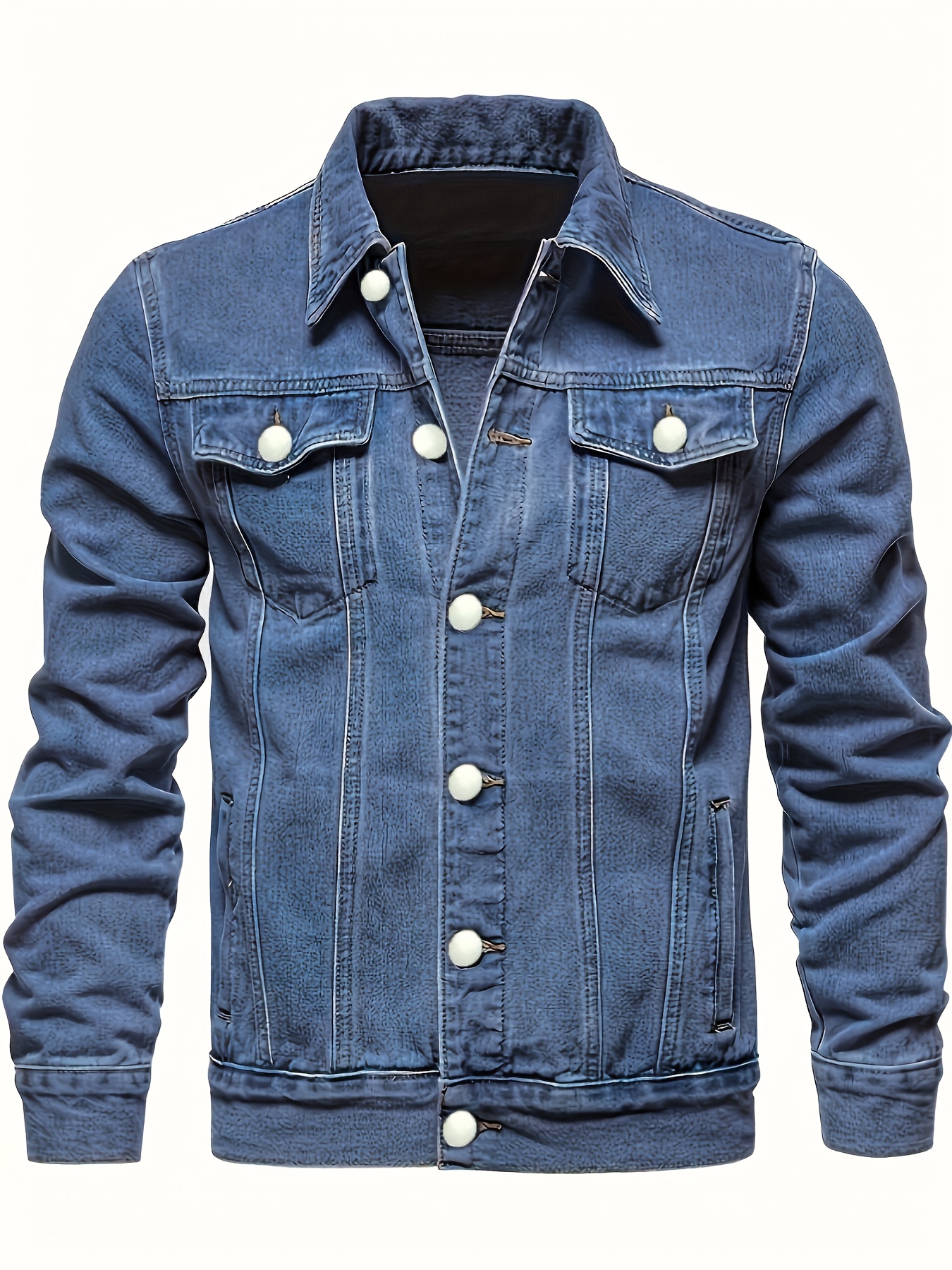 Plus Size Men's Solid Denim Jacket Fashion Casual Sleeveless - Temu  Australia