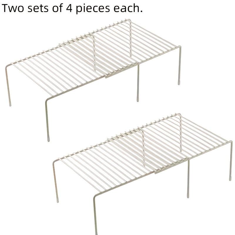 TEMU 2 Sets Of 4 Multifunctional Telescopic Racks, Kitchen Countertop Expandable Storage Racks, Suitable For Restaurant Iron Racks, Metal Cabinets,