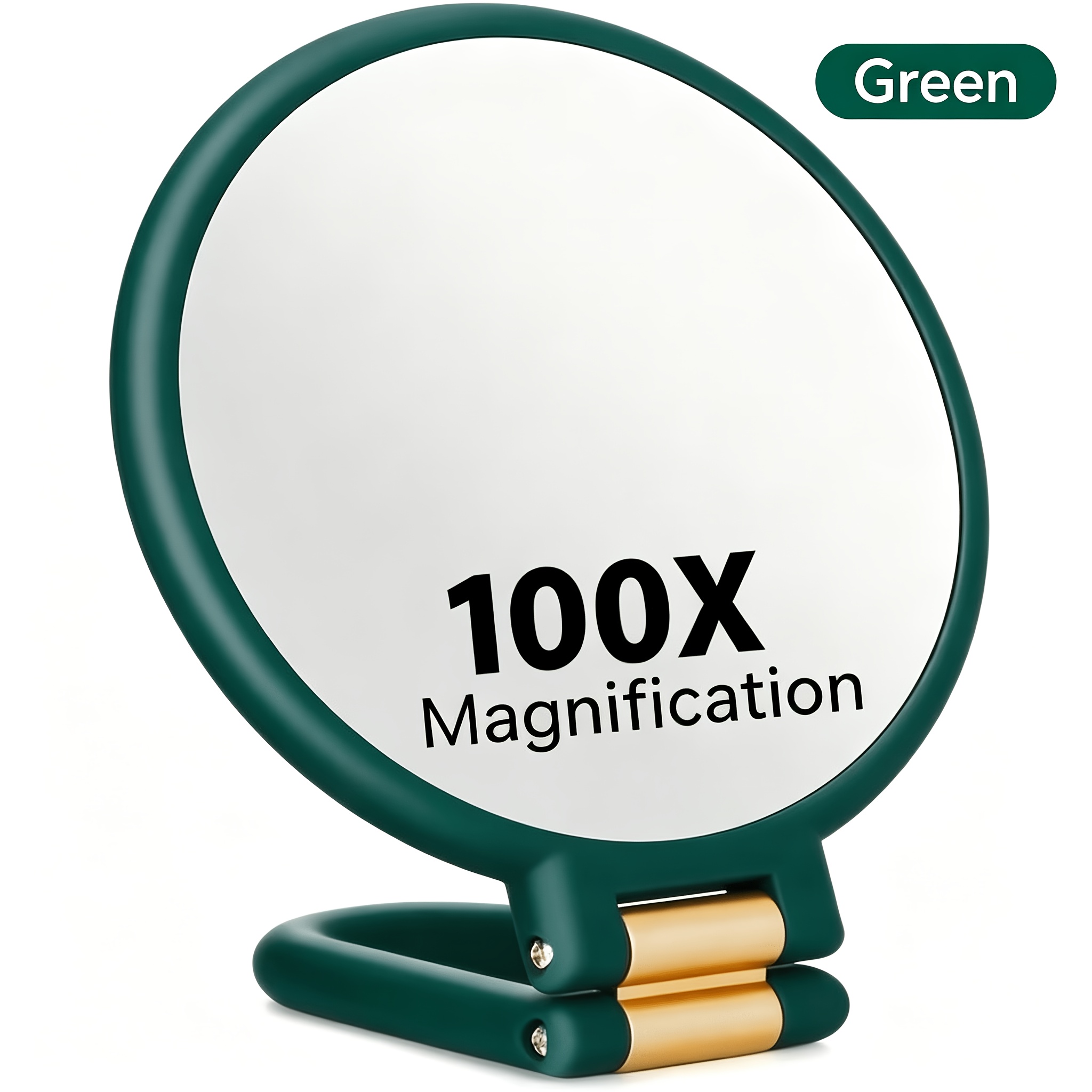 TEMU 1pc 100x Hd Handheld Makeup Magnifying Mirror, 1x/100x Dual Magnification Switchable, 360° Adjustable Handle And Mirror, Frame Portable For
