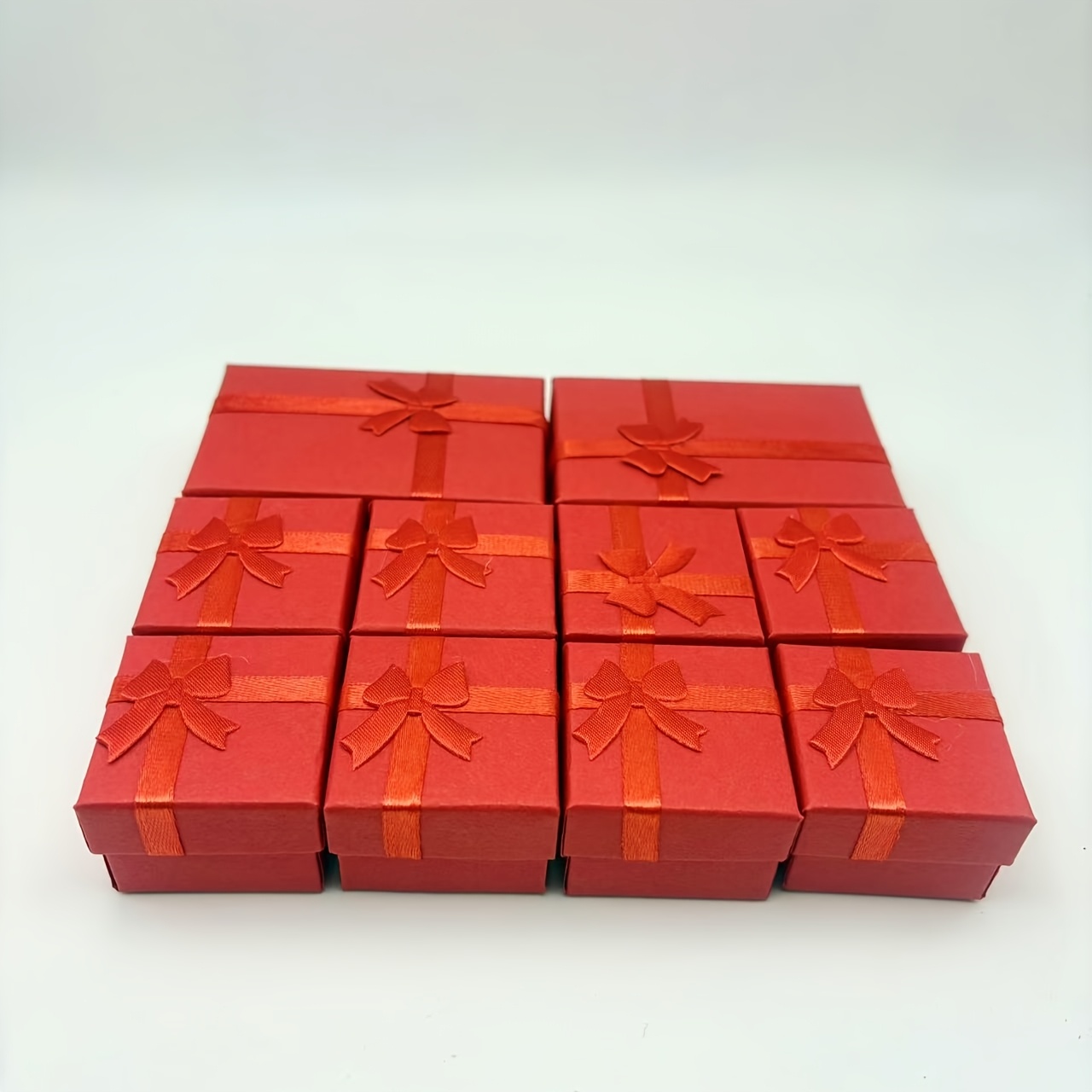 A Set Of 10 Ring, Earring And Necklace Storage Boxes With Bow Decorations, Suitable For Christmas, Halloween, Valentine's Day And Other Festival Gift Boxes The Storage Of Different Jewelry