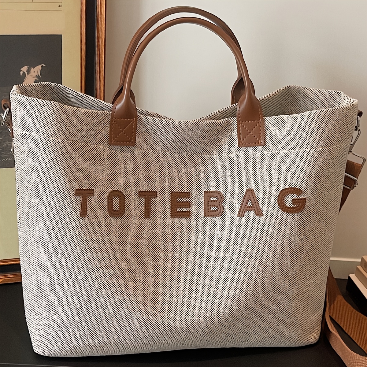 E-shop Edition: Neue Damenmode-Tragetasche, Großvolumige Buchstaben-Schultertasche, Verstellbarer Abnehmbarer Gurt Casual Crossbody-Tasche, Tägliche