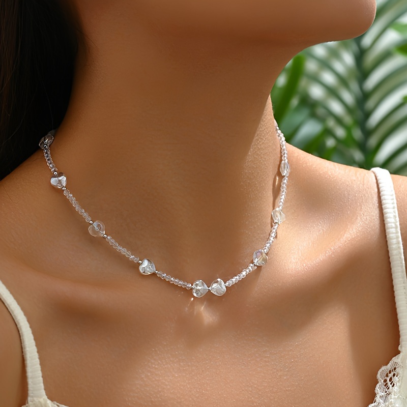 Simple hot sale white necklace