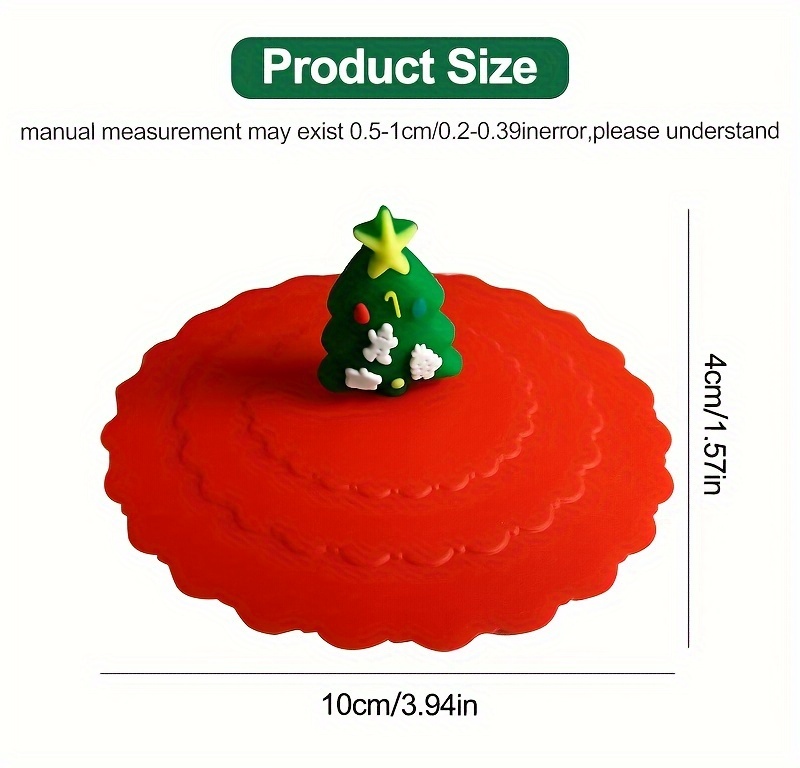 праздничная новогодняя силиконовая крышка для чашки милый дизайн снеговика пищевой класс многоразовая предотвращает горячие напитки детали 2