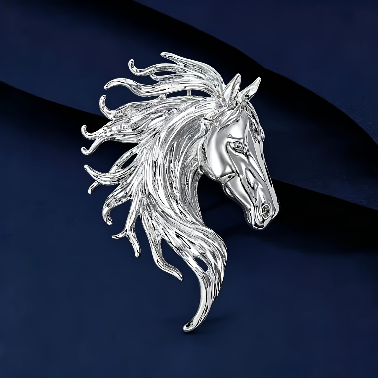 TEMU Broche Retro de Aleación con Cabeza de Caballo, Exquisito Pin de Solapa con Forma de Animal, Adiciones de Moda, Regalo de Navidad