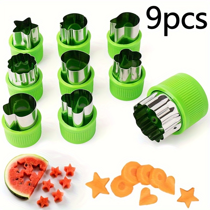

9pcs, Vegetable Cutter Shapes Set, Stainless Steel Cookie Cutters, Fruit Stamps Molds, Chocolate Cutters, Cake Decorating Molds, Salad Making Tools, Baking Tools, Kitchen Gadgets, Kitchen Accessories