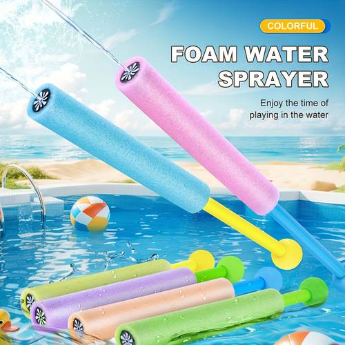 6 pack leakproof long range foam water sprayers colorful pull out design ergonomic handles for kids adults summer pool beach party fun games pink water play essentials design durable sprayers