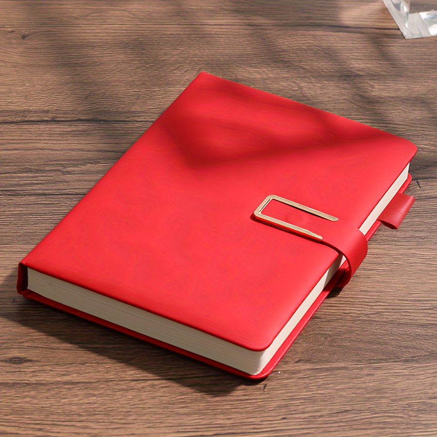 TEMU 200 Page A5 Soft Leather Notebook With Snap Closure - Suitable For Home, Office, And Study - Waterproof And Customizable