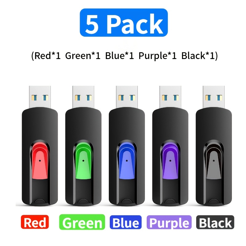 Kootion 5 Pack 64gb 32gb 16gb 8gb Usb Flash Drive, Usb 2.0 Thumb Drives Jump Drive Pen Drive For Pc Laptop Computer