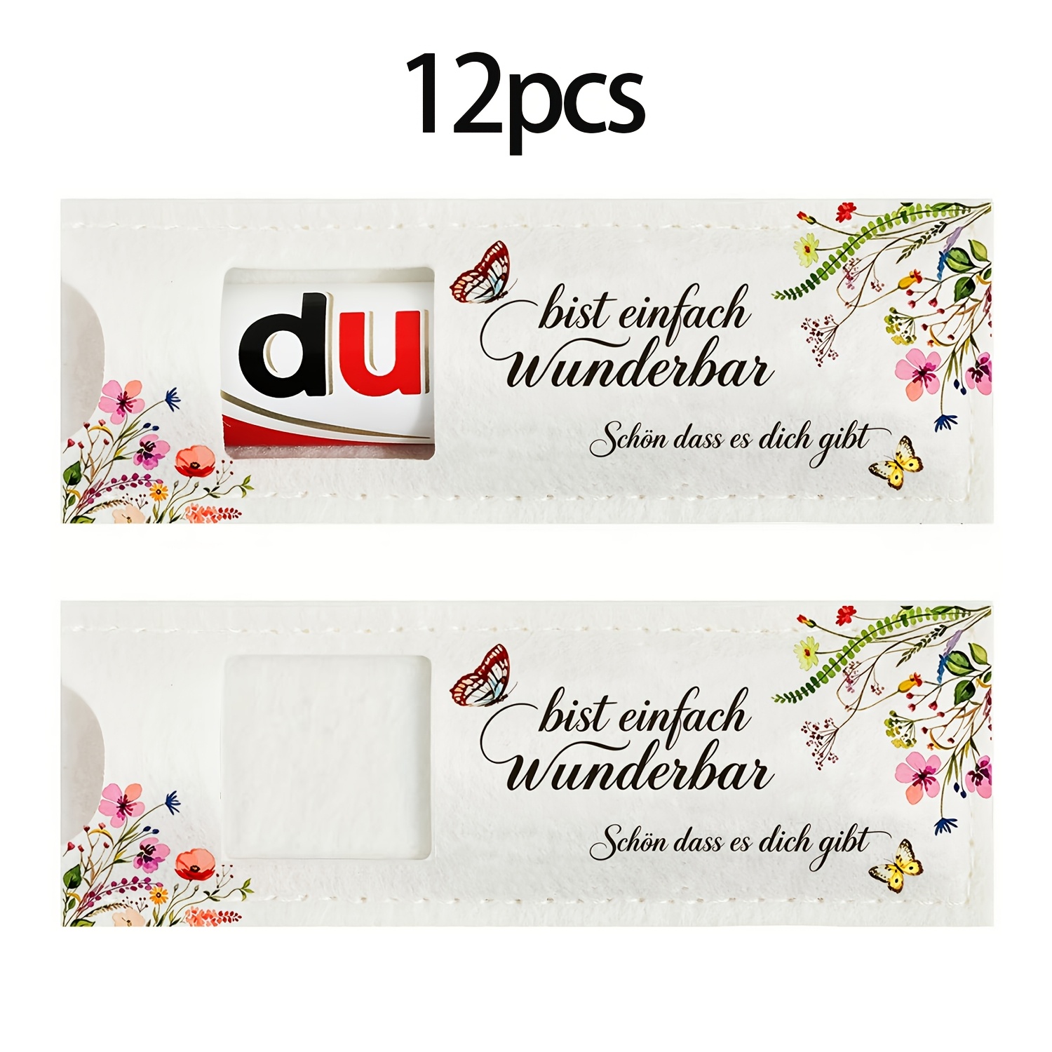 Image of Gift For Her/him 12pcs Felt Party Gift Box Packaging, Chocolate Bar Packaging Box With The German "du Bist Einfach Wunderbar! Schön, Dass Es Dich Gibt", Thank You Gifts