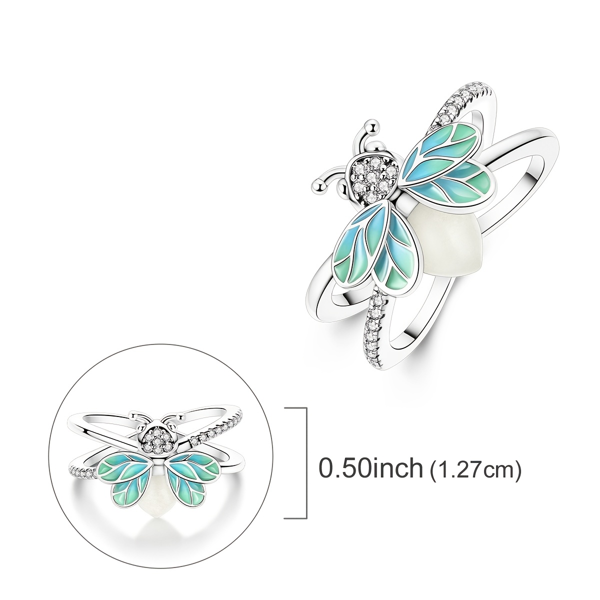 Women's Summer Night Glow Firefly Ring, Elegant Gift