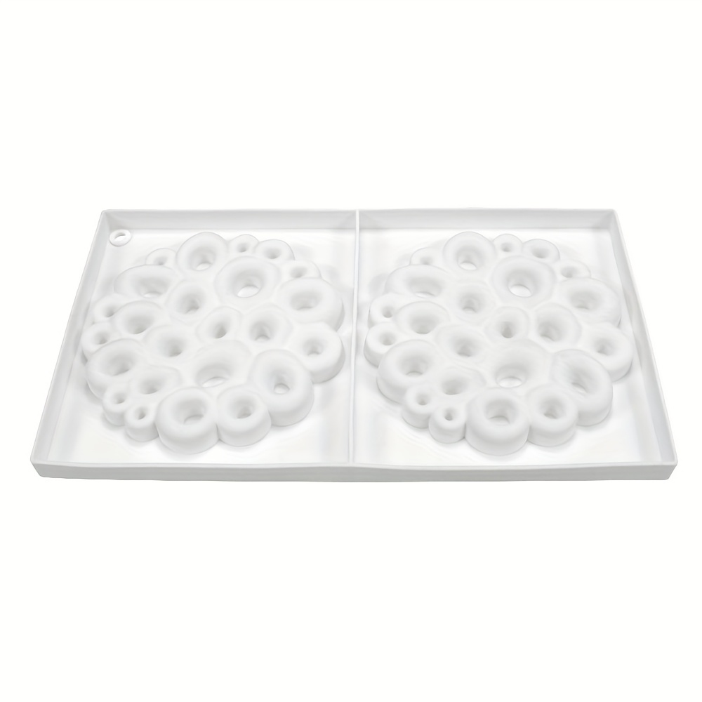 Image of 1pc Silicone Vase Cap Mold | Double (makes ), Irregular Floral/modern Shape With Hole, Compatible With Resin/concrete/clay For Wedding/home Decor, Reusable Resin Art Craft Tool